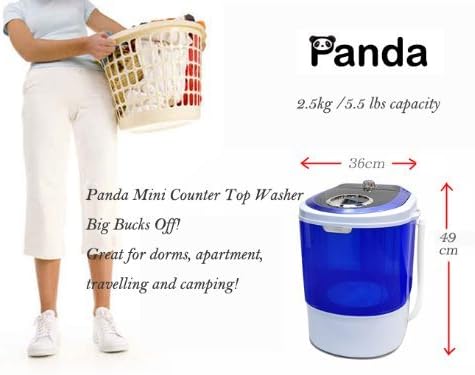 Bonus Package Panda Small Mini Portable Compact Washer Washing Machine 5.5lbs Capacity