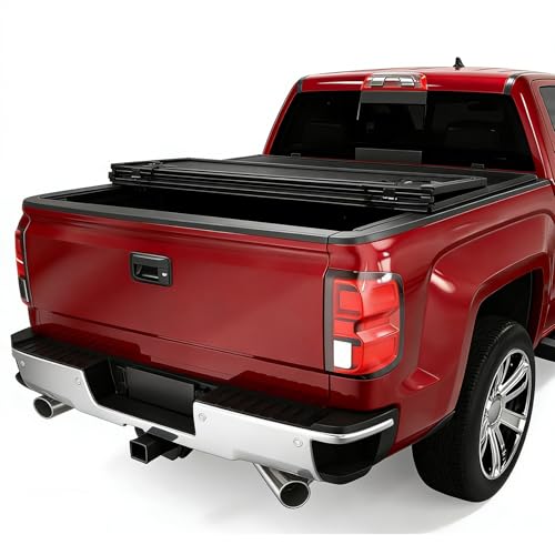 Garvee Truck Bed Tonneau Cover, Hard Tri-Fold Truck Tonneau Cover Compatible with 2022 2023 2024 2025 2026 Maverick 4.6 ft Bed Hard Folding for Maveri