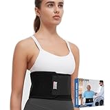 Umbilical Hernia Belt - Ergonomic Abdominal Binder Adjustable Truss Support with 2 Compression Pads for Naval, Ventral, Incisional, Epigastric, Belly Button Hernias, Pre Post Surgery(Black L-XL)