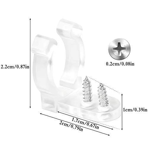 Jubaopen 200 Stück LED Clips Halter LED Lichtschlauch Befestigungsclips mit 400 Stück Schrauben Klar PVC Licht Befestigungsclips Montagehalterung LED Strip für LED Lichtröhre Rohrwandhalterung