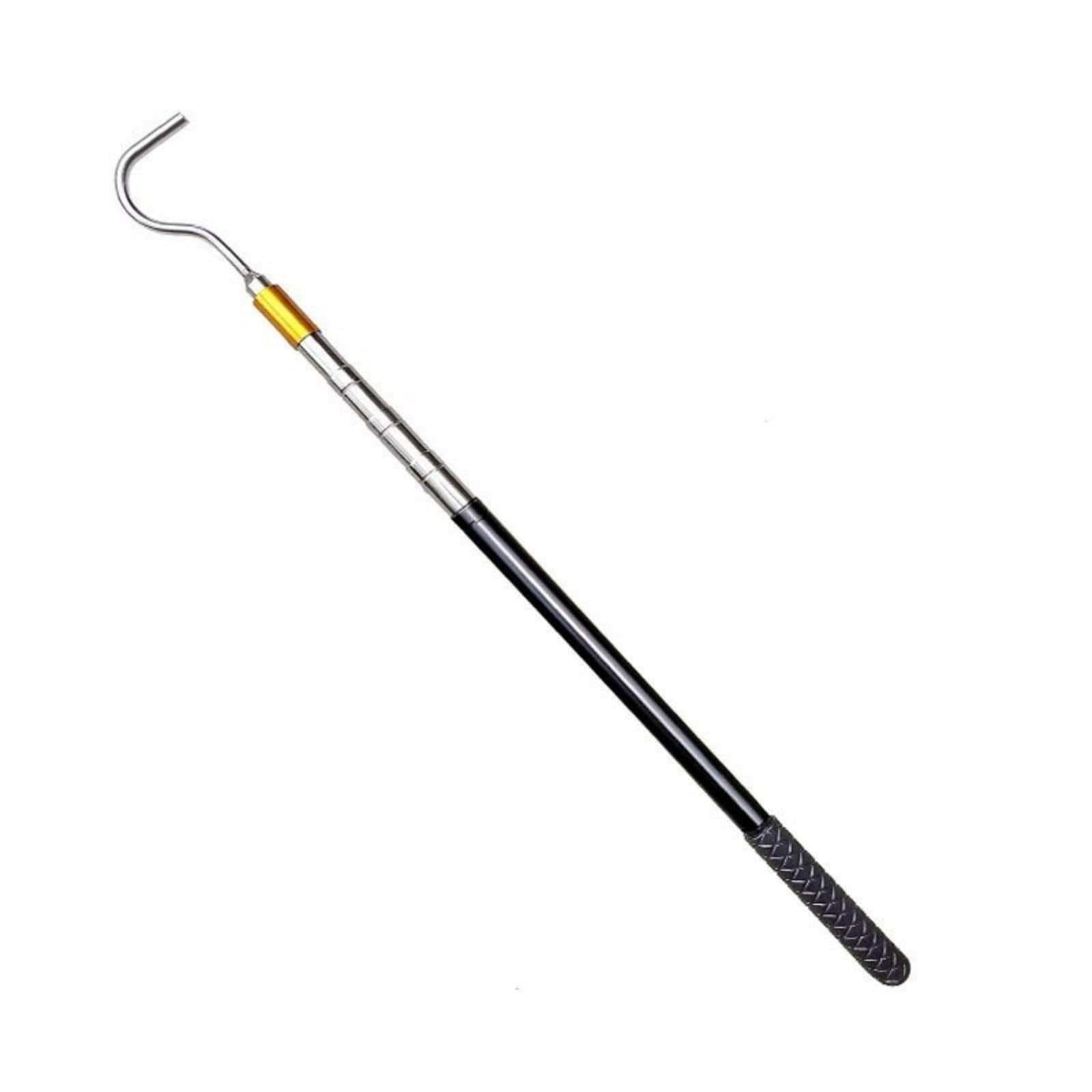 Awning Opener Telescopic Rod with Hook Adjustable for Portable Awning Opener Puller Rubber Handle Locking Telescopic Post