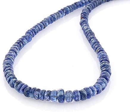 Beads Necklace Gemstone Multicolour Necklaces for Women Girls Boho Bead Handmade Indian Beach Gemstone Necklace Natural Bead Beach Necklace For Gift, Sterling Silver 925, blue
