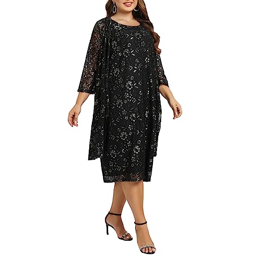 Women's Plus Size 2 Piece Mother of The Bride Dress Formal Evening Jacket Set Mother Gifts Special Occasion Party Dresses3