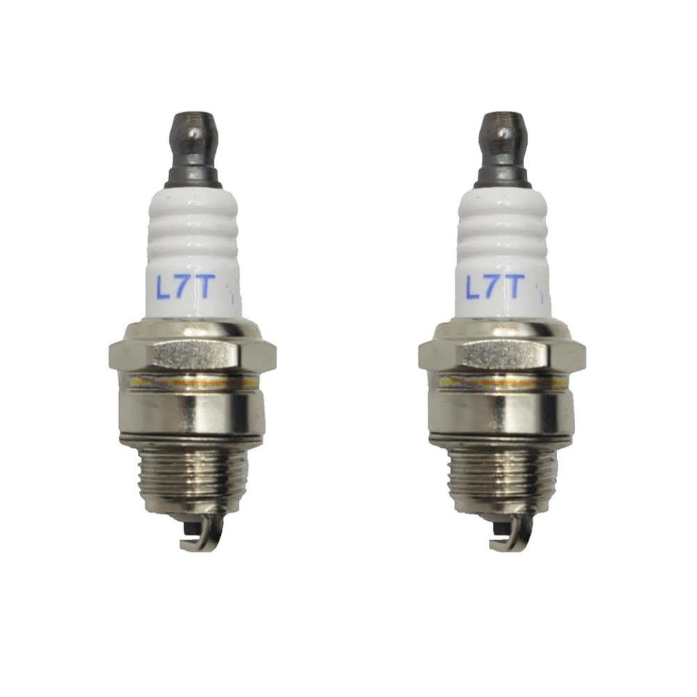 Bujía L7T/BPMR7A, 2 uds., Compatible con piezas de herramientas de jardín, cortacésped de motosierra para número de pieza L7T BPMR7A
