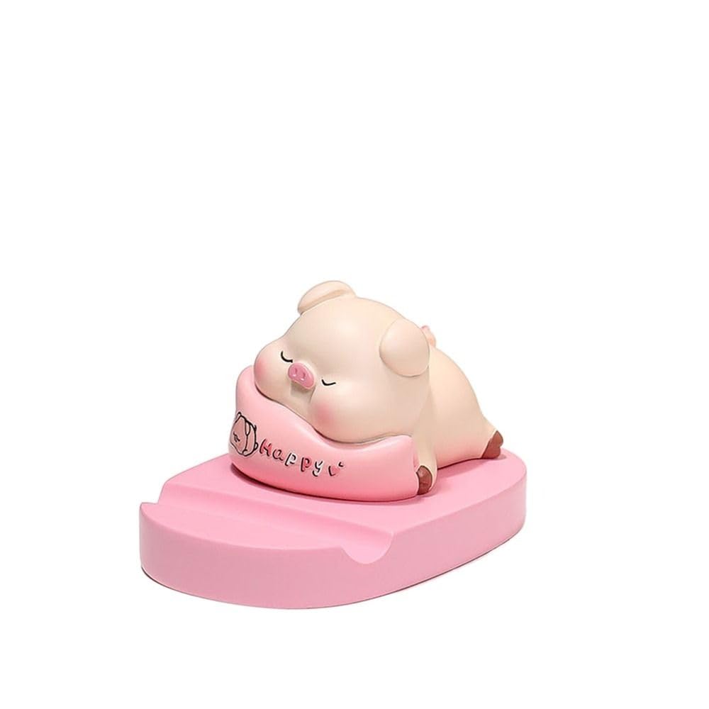 Cute Pig Cell Phone Stand for Desk,Pig Smartphone Phone Holder Resin Pig Figurines Cute Phone Holder Phone Stand Desk Accessories Tabletop Ornaments