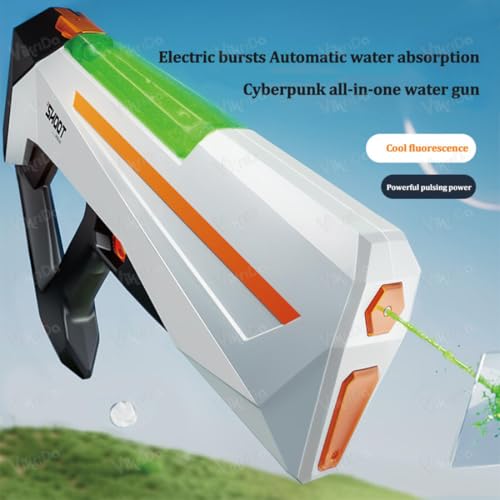 Image of Vikrida Rechargeable Electric Automatic Big Powerful Water Gun with Luminous Light Auto Suction 800ML Inbuilt Tank Up to 30Ft Shooting Range High Pressure Water Blaster for Pool, Beach & Summer Play