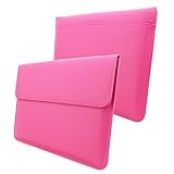 Macbook Pro 15 Sleeve, Snugg - Hot Pink Leather Sleeve Case Protective Cover for Macbook Pro 15