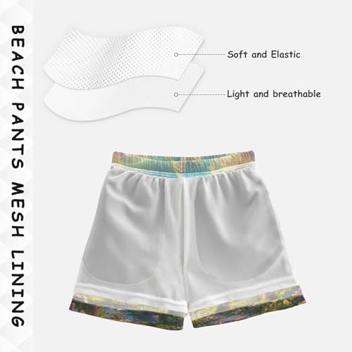 Pigsaly Boys Swim Trunks Unicorn Rainbow Blue Sky Boys Board Shorts Swimsuit Swimwear Summer Bathing Suit 2T4