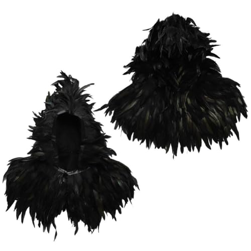 Châle rétro à lacets cape gothique à plumes femme - 6