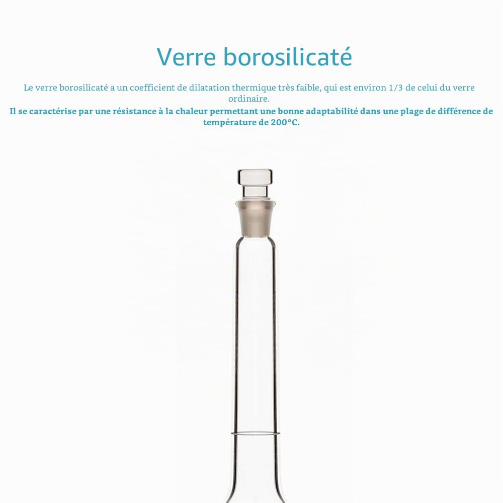 stonylab Flacon Volumétrique en Verre Classe A avec Verre Bouchon, Verre Borosilicaté Mur Lourd Tolérance de La Fiole Jaugée (1000 ml, Transparente)