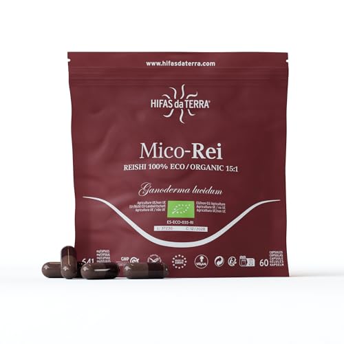 HIFAS DA TERRA - Mico-Rei Extracto Puro de Reishi - Extracto de Hongos - Refill 60 Cápsulas
