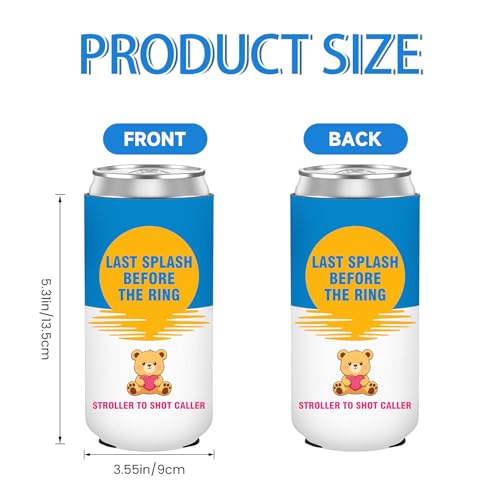 Image of 12 PCS Bachelorette Party Can Cooler Sleeves Insulated Neoprene Drink Holder for Bridesmaid Gifts Bridal Shower Decorations, Bachelorette Party Favors, 12 oz Slim