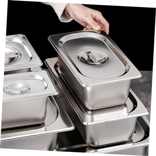 Plats buffet acier rectangulaires Cabilock x2 avec couvercle pour réceptions - 4