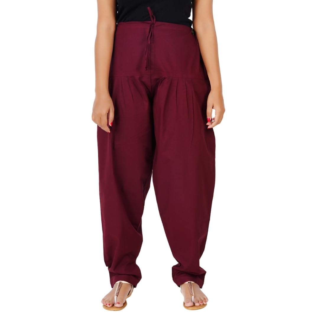 Salwar Pant - Modern Style Pure Cotton for Women - Ethnic Semi Patiala Trouser - Office,Home - All Day Comfort Wear with Drawstring