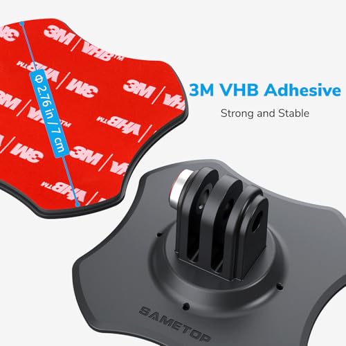 Sametop Soporte Pegatina Flexible Adhesivo 3M Monturas para Casco Compatible con GoPro Hero 13 12 11 10 MAX 9 8 7 6 Session Insta360 X5 X4 X3 X2 One dji Osmo Cámaras de Acción (2 Paquetes) - imagen 4