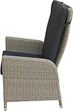 Ploß Diningsessel Catania Grau – Polyrattan Gartensessel stufenlos verstellbare Rückenlehne - 5
