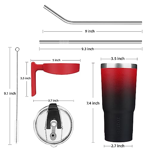 Image of BJPKPK 20 oz Tumbler with Handle & Straw, Insulated Stainless Steel Mug