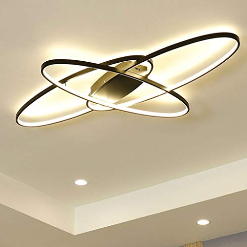 Éclairage intérieur plafonnier LED 62W ovale avec télécommande noir