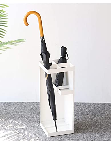 Porte-parapluie moderne en métal noir avec bac collecteur d'eau intégré - 4