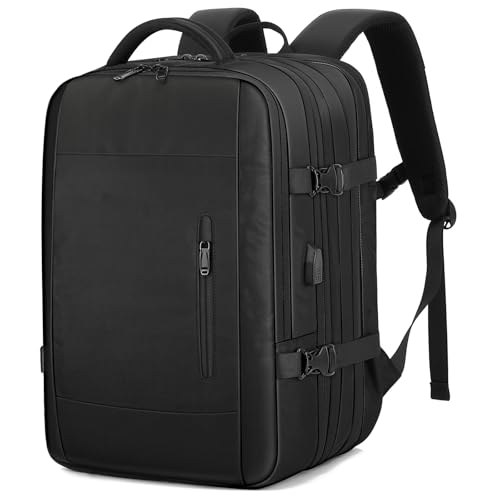 IceSelect Mochila de Viagem Expansivel Grande Masculina Feminina,Mochila Avião para Notebook 17,Executiva,Antifurto,Reforçada,USB,Impermeável,Escolar,Faculdade,Trabalho,Presente