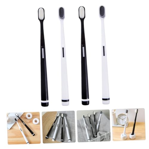 LRXIYODE 4 Stück Weiche Zahnbürste Empfindliche Zähne und Zahnfleischpflege Extra Weiche Borsten Ergonomischer Griff Geeignet für Schwangere und Alltägliche Mundhygiene Weiß und Schwarz – Bild 7