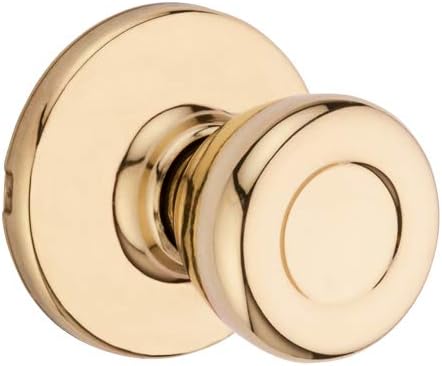 Kwikset Tylo - Pomo de puerta de paso interior, manija para puertas de armario y pasillo, pomo de puerta sin bloqueo en latón pulido