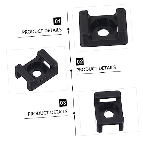 Angoily 300 piezas base para montaje de bridas resistente para gestión de cables bajo escritorio miniatura 6