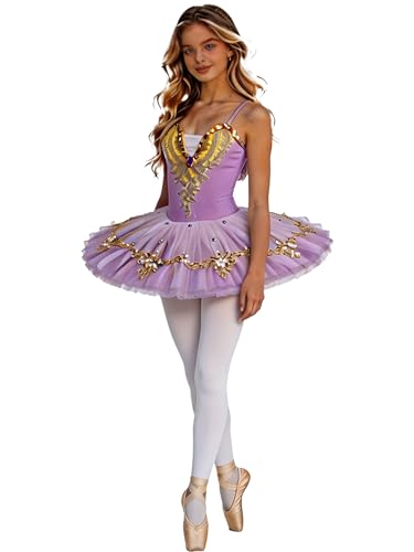 Justaucorps ballet pour fille avec robe de tutu rose pour cours de danse