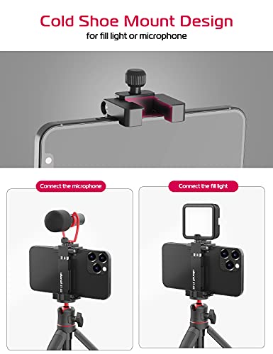 Handy Stativ Adapter, ULANZI ST-03 Smartphone Halter Stativ Metall mit Cold Shoe Mount, iPhone Stativ Halterung Adapter… – Bild 5