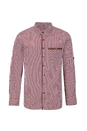 Dirndlparty Trachtenhemd Herren, 100% Baumwolle Oktoberfest Hemd Herren...