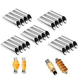 Cannoli - 20 moldes de acero inoxidable, forma de cannoli, tubos, crema, rollo de espuma, forma de tornillo, moldes pequeños en forma de cono para tubos de cannoli, croissant, (redondo)