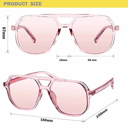 Image of mosanana Oversized Aviator Sunglasses for Women with Polarized Lens MS52243