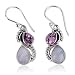 NOVICA Multi-Gem Rainbow Moonstone .925 Sterling Silver Dangle Earrings, Two Teardrops'