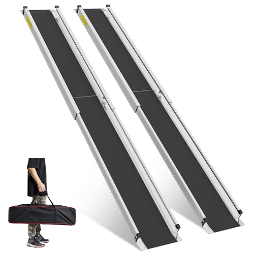 KOLOTOOL Telescopic Wheelchair Ramps 6ft/183cm with Bag Mobility Scooter Ramp Ramps for Wheelchair 272KG Loading Capacity
