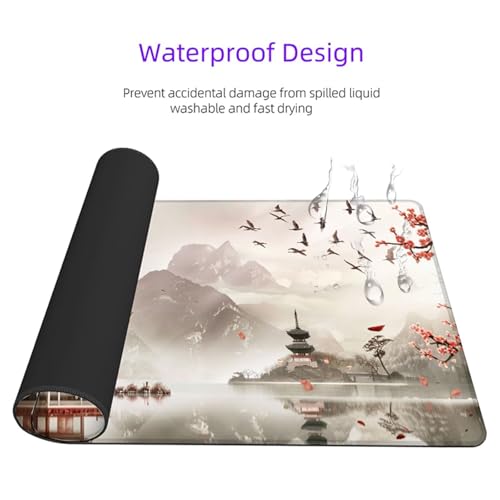 Sous main bureau rétro motif mer grand tapis de souris design vintage