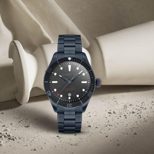 Image of Cerruti Cedonio with Quartz Three Hands Date (Hour, Minute, Seccond & Date) Grey Dial Blue Stainless Steel Strap Watch for Men - CECIWGH2113704W