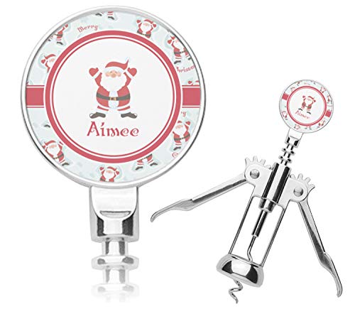 Personalized Santa Clause Making Snow Angels Corkscrew