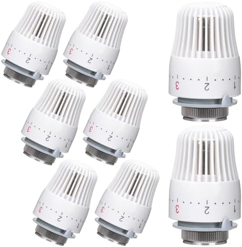 Valve Technik Thermostatkopf Heizkörperventil für Gewinde M30x1.5 (8 Stück) | Thermostat Heizung, Thermostat-Kopf Ersatzkopf Heizungsthermostat Heizkörperthermostat für Zuhause Bür