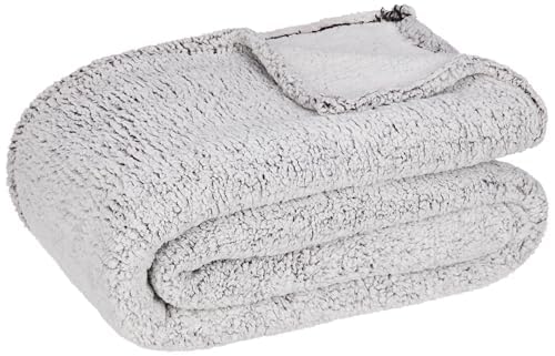 Image of amazon basics Polyester Single Bed Sherpa Blanket (270 GSM) | Polyester Single Layer (Black)