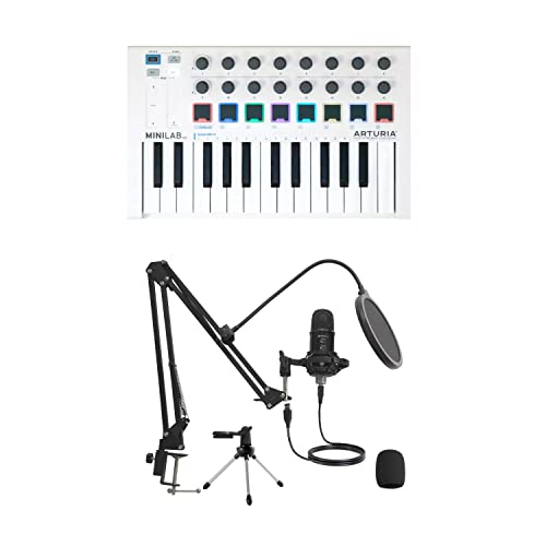 Arturia Minilab Mkii Keyboard With Usb Studio Recording Microphone Kit Bundle #TOP6