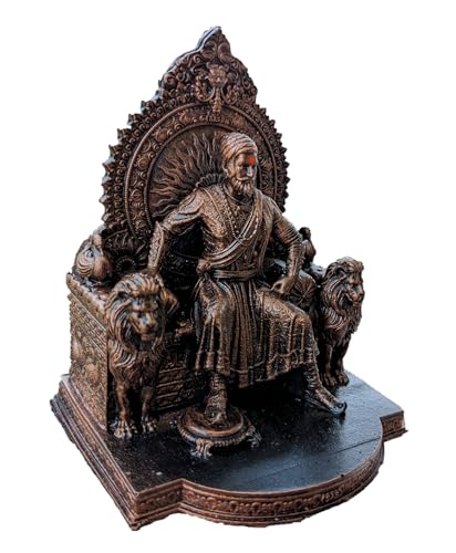 Image of Chatrapati Shivaji Maharaj Statue 4 inch for Car Dashboard (Copper)