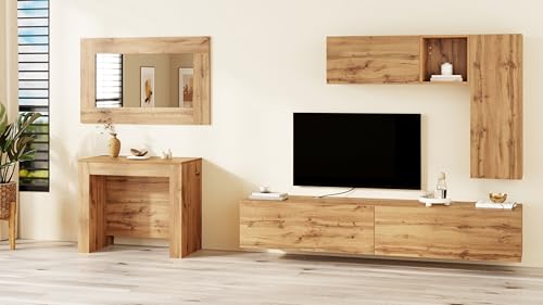 Miroir rectangulaire Mobili Fiver Evolution 118x73 cm en bois rustique - 4