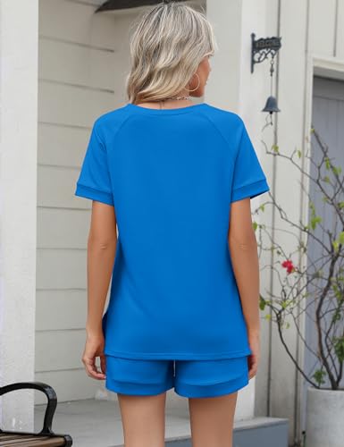 Image of LOMON Womens Two Piece Sets Summer Lounge Sets Sweatsuit Shorts Set Casual Matching Sets