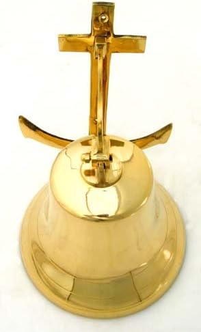 Bell Ship 07" Nautical Solid Brass with Anchor Wall Mount – Brass Polished Finish – Maritime Décor, Boat & Ship Bell for Home, Office, Bar – Vintage Nautical Gift | NAGINA INTERNATIONAL image 5