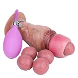 Wxcbd Silikon Ovipositor Anal Dildos Realistischer Analplug Dildo mit 5 Silikoneiern Analspielzeug Handbuch Anal Ei Hohl Aufblasbare Sex Spielzeug Vagina Buttplug Anus Perle für Männer Frauen (G1134H)
