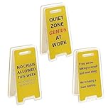 3Pcs Funny Office Desk Sign Caution Overstimulated Mini Office Desk Accessories Prank Gift for Men Women Friends Coworkers Boss Teacher Funny Signs