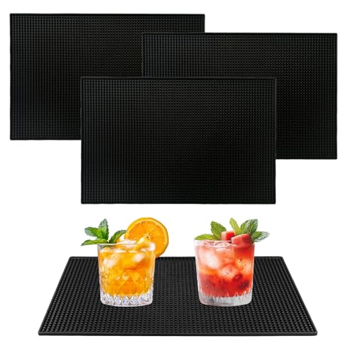 eupdd 4 Stück 45x30x0.7cm barmatte: Abtropfmatte Bar Matte für Barkeeper Gastronomie Café Club Küche Hausbar Tamper Matte für Espresso Station und Theke