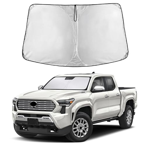 Image of EcoNour Windshield Sunshade Compatible for Toyota Tacoma 2024 2025 2026, Sun Visor for Front Windshield & Window Sun Shade Cover, UV Heat Blocker & Protector, Car Accessories
