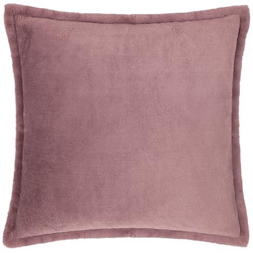 furn. Kallu Faux Fur Cushion Cover – Soft Fluffy Decorative Cushion with Oxford Edge (Mulberry - 45x45cm)