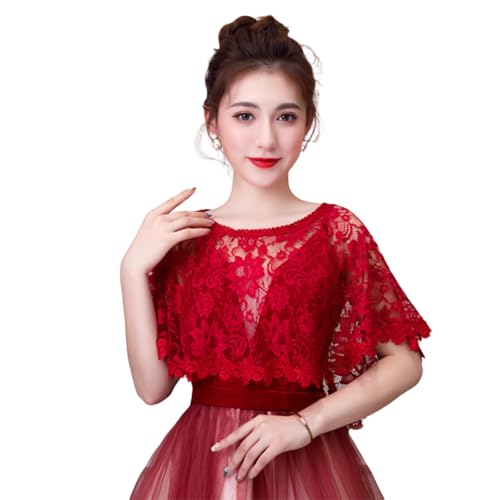 YAKEFJ Bridal Lace Shawl Soft Tulle Evening Dress Shawl，Scarf Wedding Wraps Women Fashion Capes